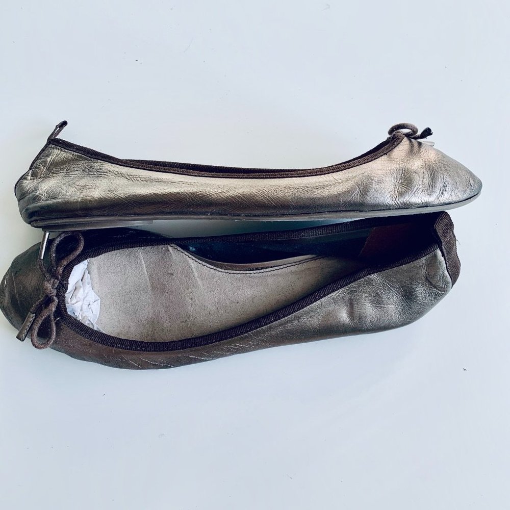 🇺🇸 GAP bronze leather ballet flats size 8
